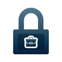 suitcase lock logo gradient design template icon element vector