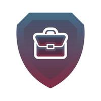 suitcase shield logo gradient design template icon element vector