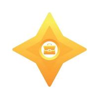 suitcase shuriken logo gradient design template icon element vector