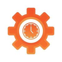 elemento de icono de plantilla de diseño de degradado de logotipo de engranaje de reloj vector