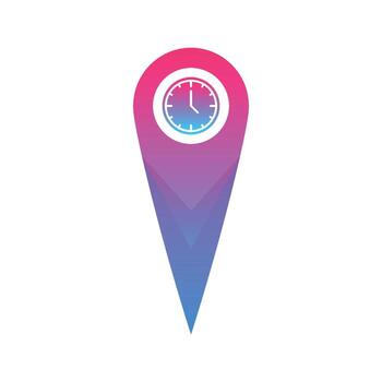 clock location logo gradient design template icon element vector