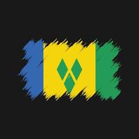 Saint Vincent and the Grenadines Flag Brush. National Flag vector