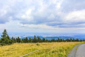 Landscape Panorama view from top of Brocken mountain Harz Germany photo