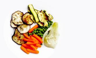 Grilled fresh vegetables menu with white space photo