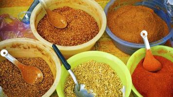 colorful chili powder and spice photo