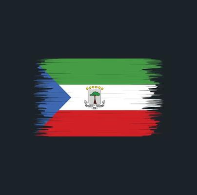 Equatorial Guinea Flag Brush. National Flag