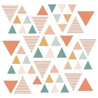 Geometric Triangle vector surface pattern color variation and different size background pastel chic color mix with outline square frame photo