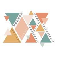 Modern Geometric Triangle vector pattern color variation and different size background pastel chic color mix with linear line photo