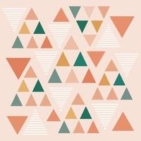 Geometric Triangle vector surface pattern color variation and different size background on pastel color mix with outline square frame photo