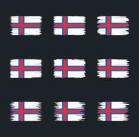 pincel de bandera de las islas feroe. bandera nacional vector