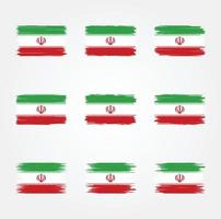 cepillo de la bandera de irán. bandera nacional vector