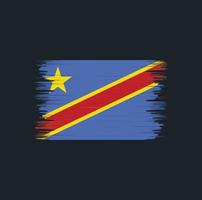 cepillo de la bandera de la república del congo. bandera nacional vector