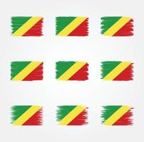 cepillo de la bandera del congo. bandera nacional vector