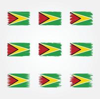 Guyana Flag Brush Collection vector