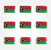 colección de pinceles de bandera de vanuatu vector