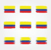 Colombia Flag Brush Collection vector