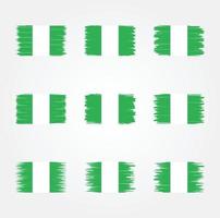 Nigeria Flag Brush Collection vector