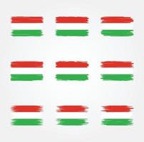 Hungary Flag Brush Collection vector