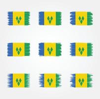 Saint Vincent and the Grenadines Flag Brush Collection vector