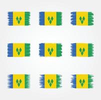 Saint Vincent and the Grenadines Flag Brush Collection vector