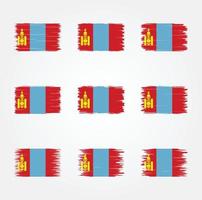 pincel de bandera de mongolia. bandera nacional vector