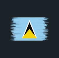 Saint Lucia Flag Brush. National Flag vector