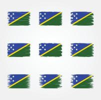 colección de pinceles de bandera de las islas salomón vector