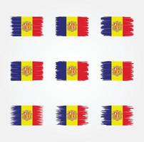cepillo de la bandera de andorra. bandera nacional vector
