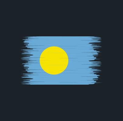 Palau Flag Brush. National Flag