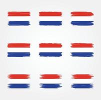 colección de pinceles de bandera de países bajos vector