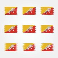 Bhutan Flag Brush. National Flag vector