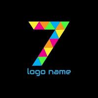 Diseño colorido de 7 logotipos vector