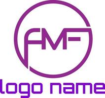 letra del logotipo del monograma amf vector