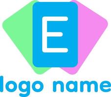 Vector card logo design with letter E