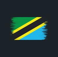 pincel de bandera de tanzania. bandera nacional vector