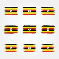 pincel de bandera de uganda. bandera nacional vector