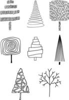 Set of Hand Drawn Trees vector