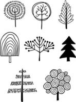 Set of Hand Drawn Trees vector