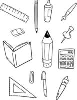 Back to School Hand Drawn Set vector