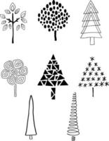 Set of Hand Drawn Trees vector