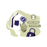 forgot password reset Icon Illustration vector for website mobile app, concept man hitting key perfect for ui ux, project, landing page web, brochure, advertising, flayer