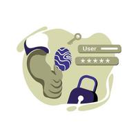 safe forgot password Icon Illustration vector for website mobile app, concept fingerprint security perfect for ui ux, project, landing page web, brochure, advertising, flayer