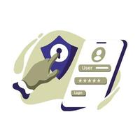 protect forgot password Icon Illustration vector for website mobile app, concept hand poked security icon perfect for ui ux, project, landing page web, brochure, advertising, flayer