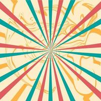 Retro style background with psychedelic effect. Retro wavy burst background Pro Vector