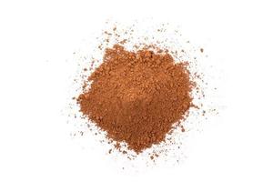 Pile of Cocoa powder or chocolate powder isolated on white photo