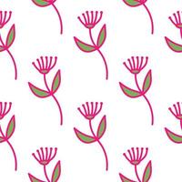 Hand drawn simple cute flower seamless pattern. Abstract floral wallpaper. vector