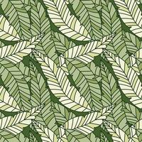 hojas de palmeras tropicales lineales de patrones sin fisuras. textura botánica exótica. vector