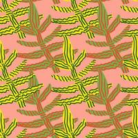 patrón impecable con extrañas hojas tropicales. Papel tapiz interminable de plantas de hojas contemporáneas. fondo floral abstracto. vector