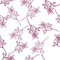 Hand drawn vintage flower seamless pattern. Simple floral wallpaper. vector