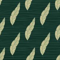 Simple tropical palm leaves seamless pattern. Linear exotic botanical texture. vector